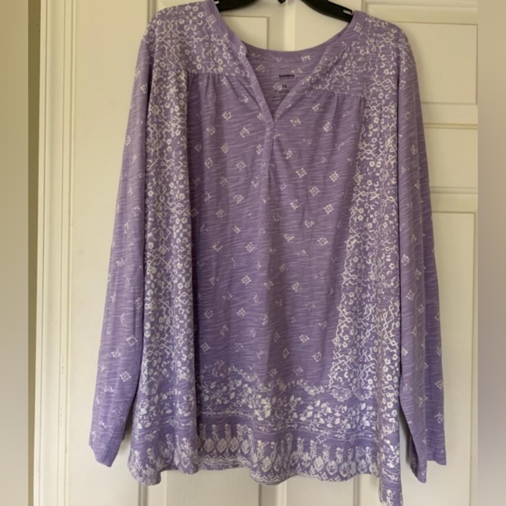 Sonoma Violet White Long Sleeve